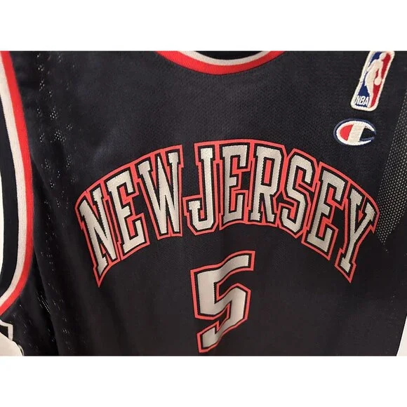 Vintage Champion NBA New Jersey Nets -#5 Jason Kidd Size 48- Navy